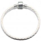 European bracelet braided Clip Uni 02 FROM 15 TO 23 CM White