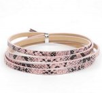 Leather 05 mm Pink snake skin design 1 meter