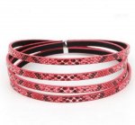 Leather 05 mm Fushia snake skin design 1 meter