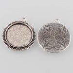 10 x 20mm silver cabochon holders, cabochon pendants 34AS 