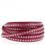 Fuchsia Leather 06 mm Swarovski Strass by 20 cm