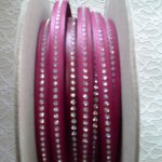 Leather DD-Fuxia of 10 mm Swarovski Strass by 20 cm