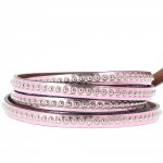 Leather Ball Mirror Pink Metal 06 mm with nickel free ball chain per 20 cm