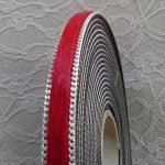 Red Calf Flat Leather 10 mm by 20 cm skin and chain