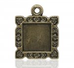 1 square cabochon holder N°01 Bronze