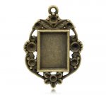 1 rectangular cabochon holder N°03 Bronze