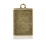 1 rectangular cabochon holder N°04 Bronze