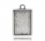 1 rectangular cabochon holder N°04 Silver