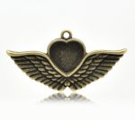 1 cabochon support Heart N°02 Bronze