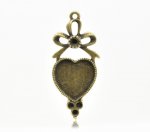 1 cabochon support Heart N°03 Bronze