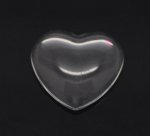 Cabochon Heart 14 x 15 mm in clear burr glass N°22