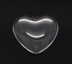 Cabochon Heart 17 x 18 mm in clear burr glass N°23