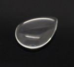 Cabochon Drop 13 x 18 mm in clear burr glass N°24