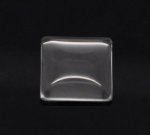 Cabochon Square 15 x 15 mm in transparent burr glass N°26