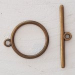 Toggle Clasp Round Pattern Bronze N°22