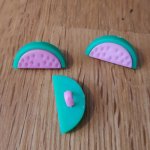 Button fancy pattern for children watermelon No. 07 pink