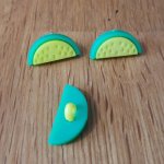 Button fancy pattern for children watermelon No. 09 light yellow