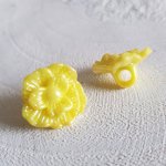 Fancy buttons, children, babies Flower pattern N°02-07 Yellow