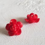 Fancy buttons, children, babies Flower pattern N°03-03 Red