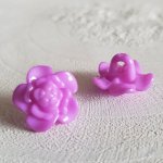 Fancy buttons, children, babies Flower pattern N°03-08 Purple