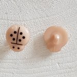 Fancy buttons, children, babies Ladybird pattern N°01-02 Beige