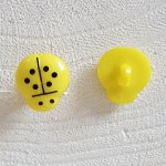 Fancy buttons, children, babies Ladybird pattern N°01-07 Light yellow