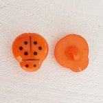 Fancy buttons, children, babies Ladybird pattern N°01-09 Orange