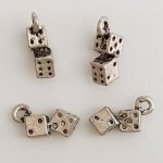 Silver dice charm