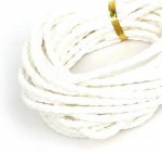 5 meters Round cord imitation leather braided White 3 mm