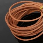 1 meter Round smooth leather cord Natural 3 mm