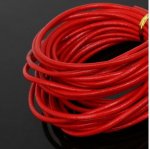 1 meter Round smooth leather cord Red 3 mm