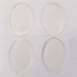 4 self-adhesive Resin Cabochons of 18 x 25 mm Transparent