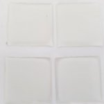 4 Self-adhesive Resin Cabochons of 25 x 25 mm Transparent