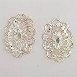 Flower charm Metal N°107 Silver Engraving