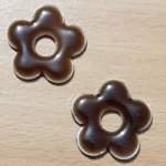 Enameled Metal Flower 28 mm Brown