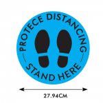 Black and Blue Social Distancing Floor Stickers