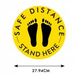 Black and Yellow Social Distancing Floor Stickers