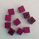 10 Wooden Beads Cube / Square 10 mm Amethyst