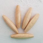 10 Wooden Beads Oval / Olive 40/10 mm Beige