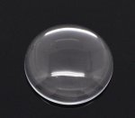 Cabochon Round 25 mm in clear burr glass N°11 standard