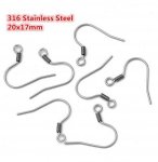 Earring holder Stainless steel hook N°08 x 5 pairs