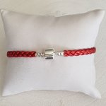 European Clip Bracelet Plain 03 FROM 15 TO 23 CM Red