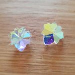 Flower faceted glass pendant charm N°03-01