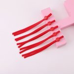 2 Red Elastic Cord Bands with Adjustable Buckle for Mask Attachment.