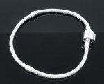 European Clip Bracelet 16 cm Smooth clasp Silver plated 925
