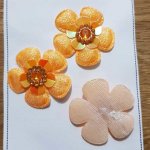 Lot 3 flowers 5 petals Orange Fabrics