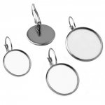 support cabochon stainless steel earring 25 mm N°07