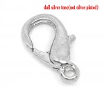 1 Clasp Lobster Clasp 23 x 12 mm Silver Aged