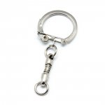 Silver metal key ring 5 cm