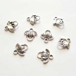 Flower Charm Metal N°120 x 100 pieces Silver